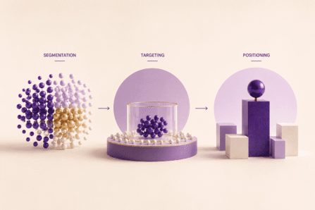 STP marketing framework showing segmentation, targeting and positioning